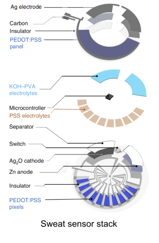 Stretchable sweat sensor